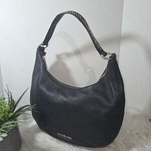 Michael Kors Lydia Black Pebble Leather Hobo Bag